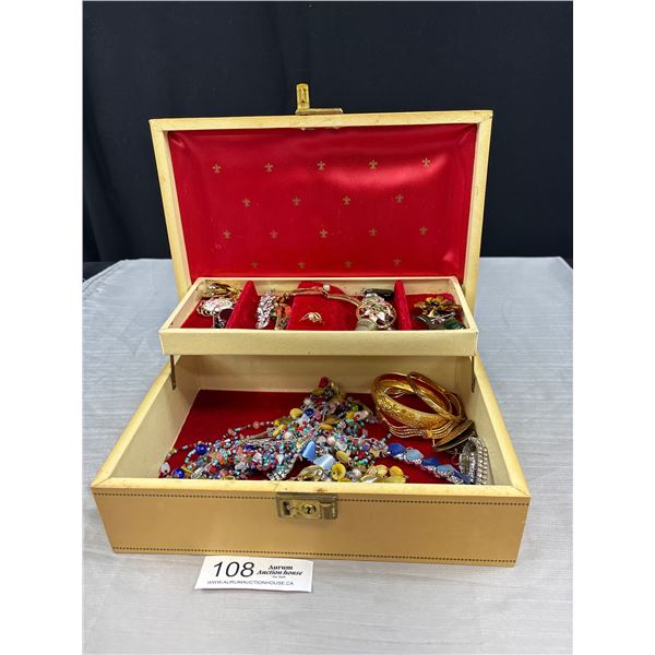 Vintage Jewelry Box w/Estate Jewelry
