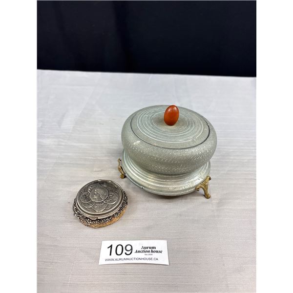 Antique Coin Purse (As Found) & Musical Powder Box