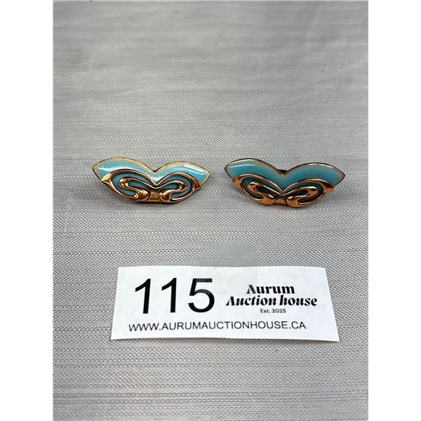 A Good Pair of Enamel On Copper 1960s "Renoir Matisse Earrings"
