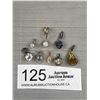 Image 1 : 8 Vintage Small Drop Pendants (Most with Stones)