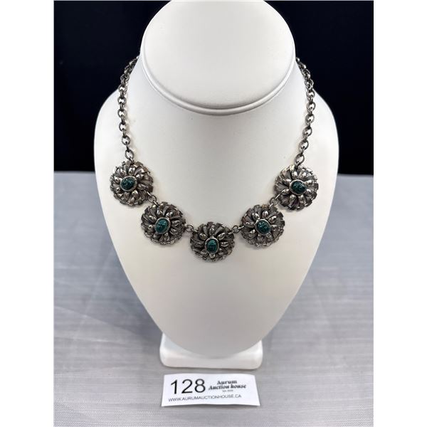 Very Cool 60s Scarab Beetle Panel Necklace