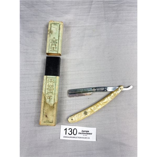 An Exceptional "Tuckmar" Cut Throat Razor w/ Pearlite Handle