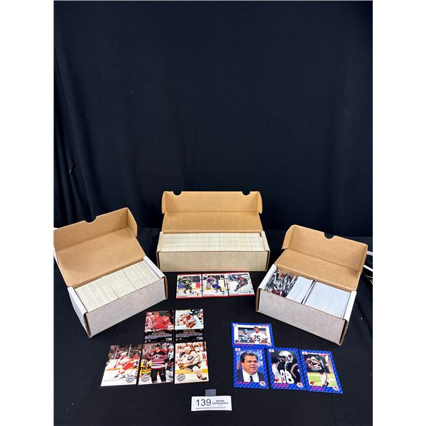 Set of 3 Boxes Pro Set Platinum, Allworld Canadian Football, Score ' 90 Spares Trading Cards