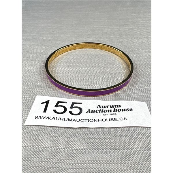 Designer Signed Kate Spade Purple Enamel Gold Bangle