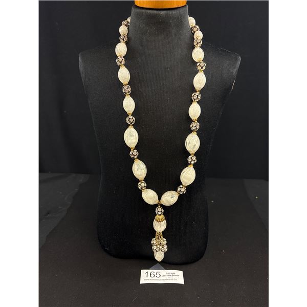 C.1950s Unsigned Designer Rhinestone Lucite Necklace Magazine Fashion! Rare