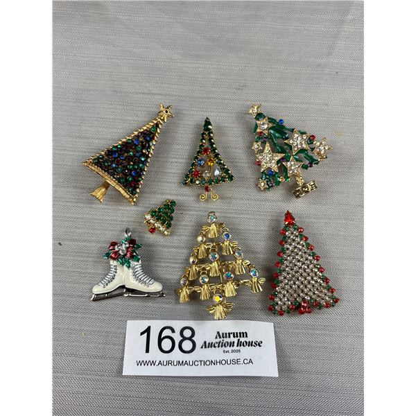 Quality Vintage Rhinestone X-mas The Brooch Lot Fabulous!