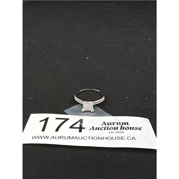 Marked (G.E) White Gold Electra Place Diamonte Ring Gorgeous!