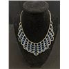 Image 2 : 2x Exquisite Vintage Rhinestone Sapphire Bib Necklace Fantastic!