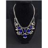 Image 4 : 2x Exquisite Vintage Rhinestone Sapphire Bib Necklace Fantastic!