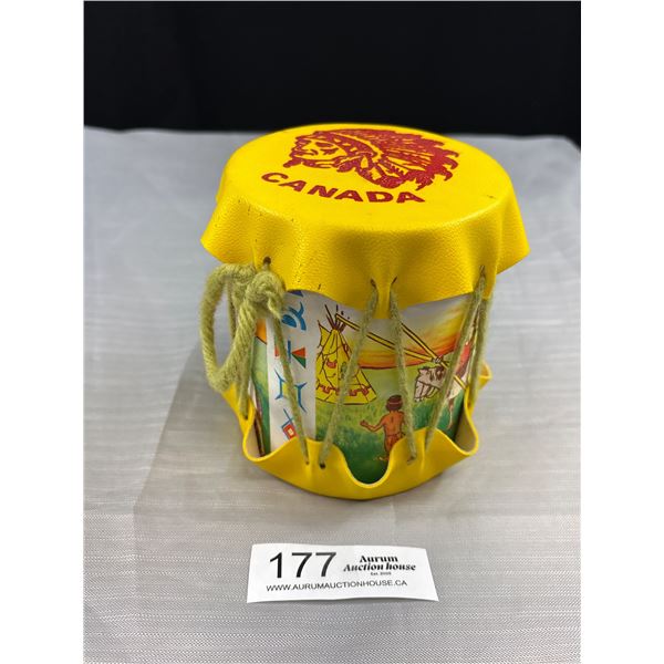 Vintage Canada Toy Souviner Native Drum 1960's