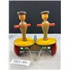 Image 2 : Antique 1920's Whirley Tinker Wood Spinning Pull Toy