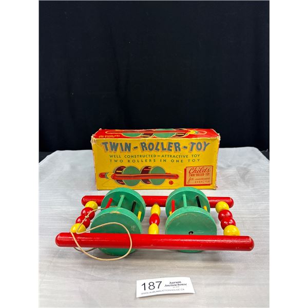 Vintage Twin Roller Toy Made in Canada with Original Box