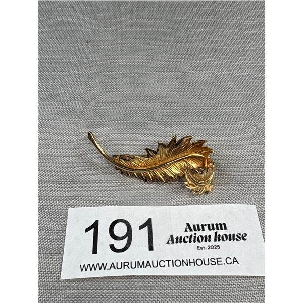 Vintage French Gold Tone Brooch