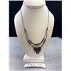 Image 1 : Vintage Silver w/ Black Alaskan Diamond Stone Necklace