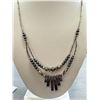 Image 2 : Vintage Silver w/ Black Alaskan Diamond Stone Necklace