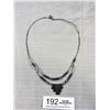 Image 3 : Vintage Silver w/ Black Alaskan Diamond Stone Necklace