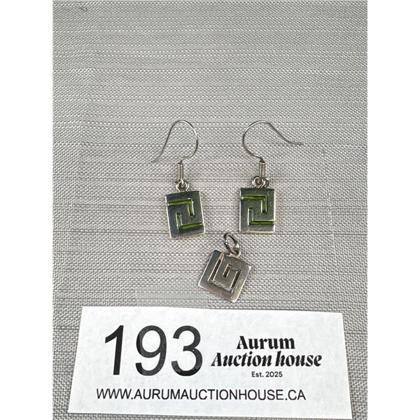 Pair of Sterling Silver Omega Design Earrings Marked 925 + Makers + Pendant Set