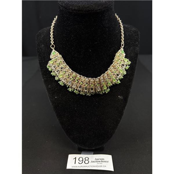 Silver Plated w/ Dangling Beads Necklace