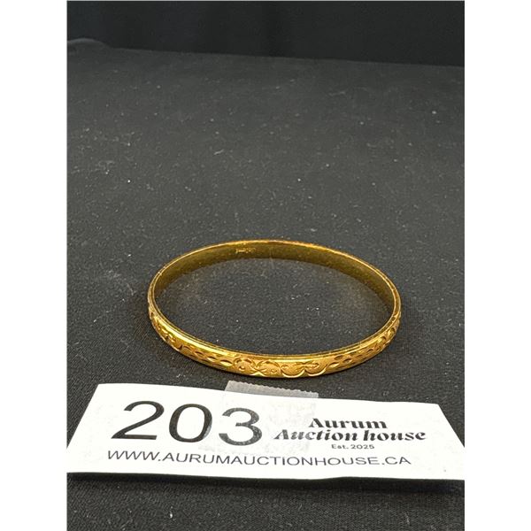 Hand Engraved Old Bangle, Marked Saloni