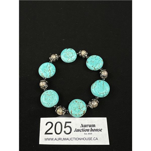 Vintage Silver w/ Turquoise Stone Bracelet
