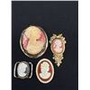 Image 2 : 4pcs Vintage Cameo Jewelry