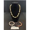 Image 1 : Large Pearls Necklace + 2 Bracelets