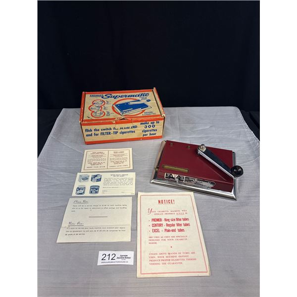 Vintage Made in Canada Premier Supermatic Cigarette Machine with Original Box