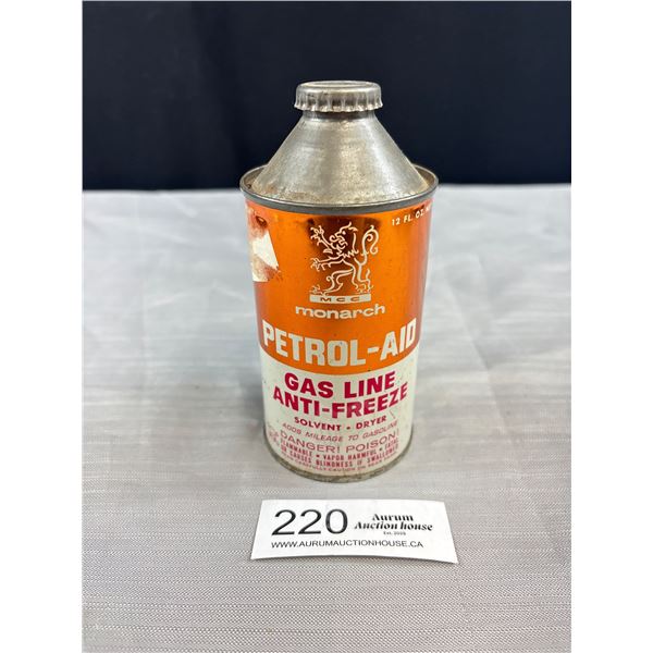 Vintage Monarch Petrol-Aid Cone Top Anti Freeze Can