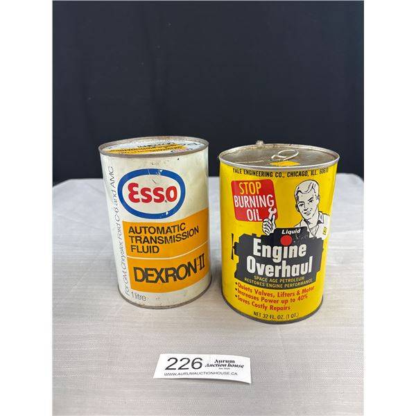 Full Esso Transmission Fluid Tin + Engine Overhaul Full Tin