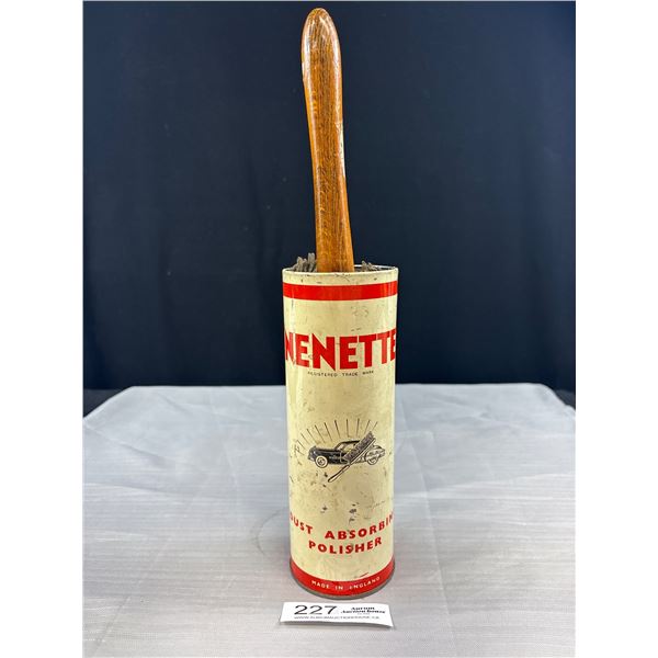 Vintage 1950's Nenette Dust Absorbing Polisher with Tin Dust Jacket