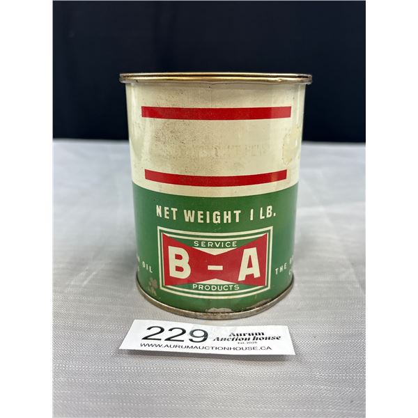 Vintage B-A Bowtie 1 Lb Grease Tin Full and in Nice Shape
