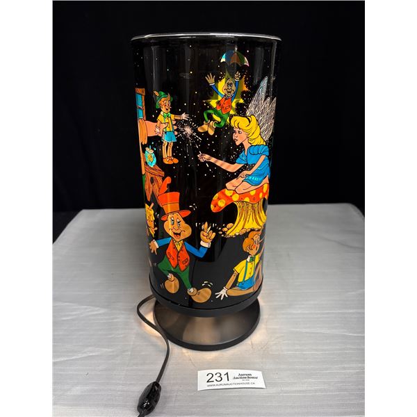 Vintage Light Up Motion Lamp Featuring Various Disney Characters in Good Working Order