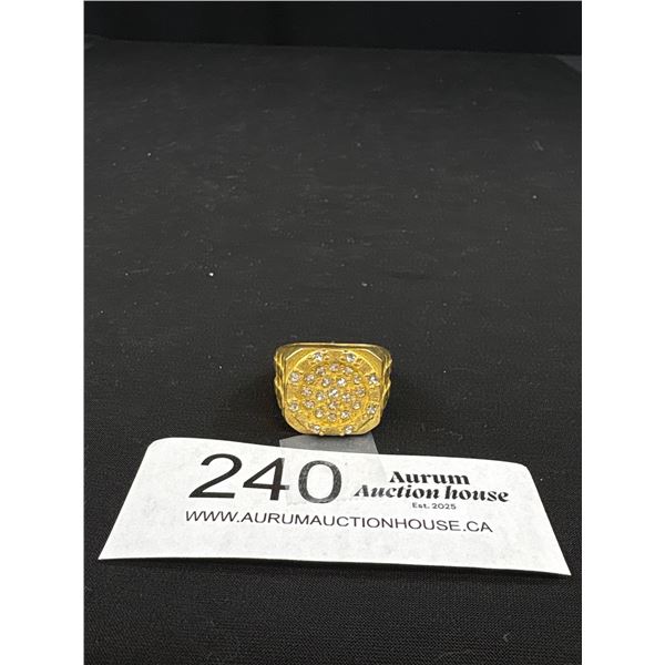 Men's Gold Ring, Size 11, Marked 18K, Fake