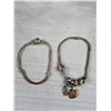 Image 4 : 3 Silver Plated Bead Charms Bracelets