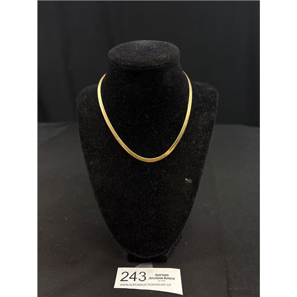 Gold Plated Snake Skin Choker Necklace, Unmarked