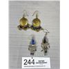 Image 1 : 2 Pairs of Vintage Silver Dangle Earrings