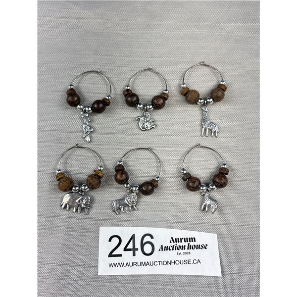 3 Pairs of Silver Tone w/ Wood Beads + Pendants Earrings