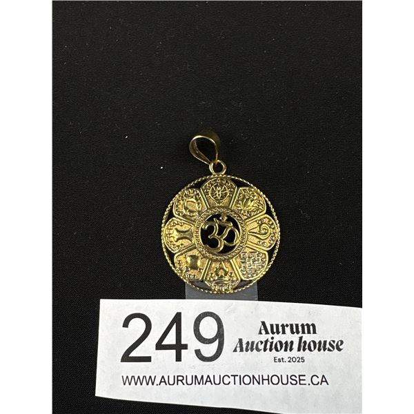 Gold Plated Vintage Pendant Unmarked