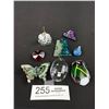 Image 1 : 8 Crystal + Art Glass Pendants