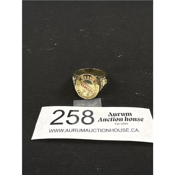 Gold Plated 1928 Stanley Cup Champions Ranger Ring, Cory Size 11