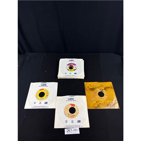 Lot of 15 Vintage 45 Records in Excellent Condition The Cars, Eric Clapton, etc