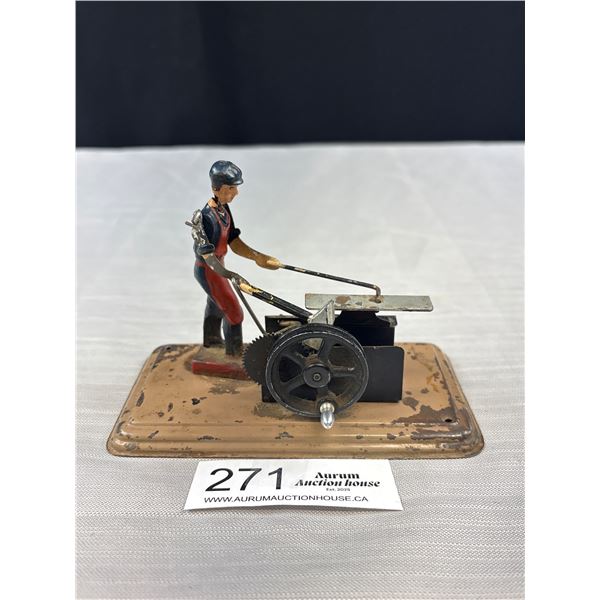 Steam Tin Toy Blacksmith 1930's