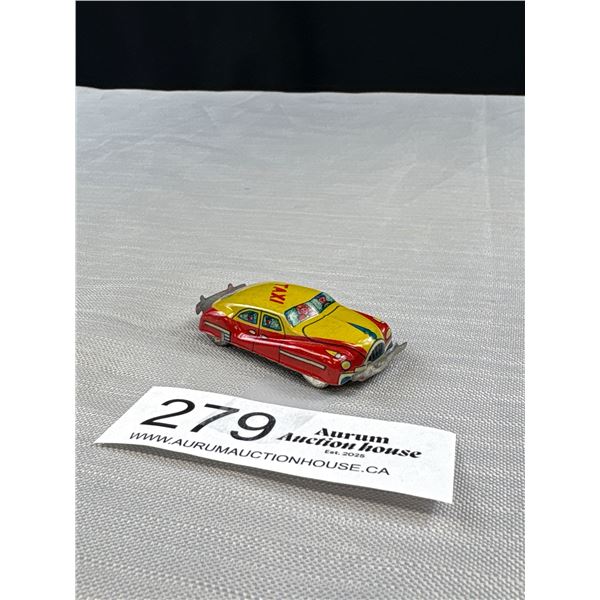 Late 40's-50's Yellow Taxi Tin Toy Marked Japan
