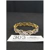 Image 2 : Quality Gold Plate Faux Diamond Bangle Beauty! Quality Solid