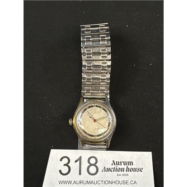 C.1940's Military 17 Jewel Men's Wristwatch Works!