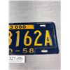 Image 2 : 1958 Indiana License Plate