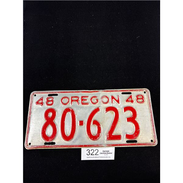 1948 Oregon License Plate