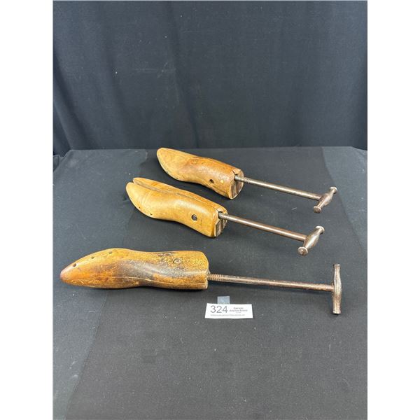 3 Victorian Era Wooden Shoe Stretchers