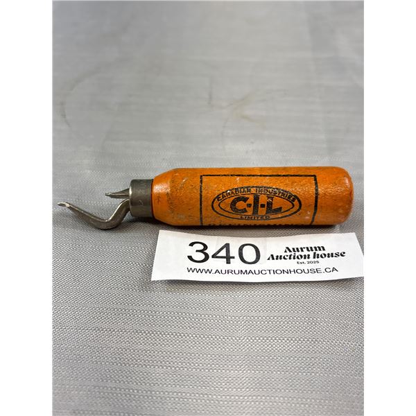 1950's C.I.L Paints Can Opener, Wood Handle 4 1/2" Long