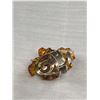 Image 2 : Vintage Hand Crafted Sterling Silver w/ Natural Amber Stones Ring, Marked Sterling